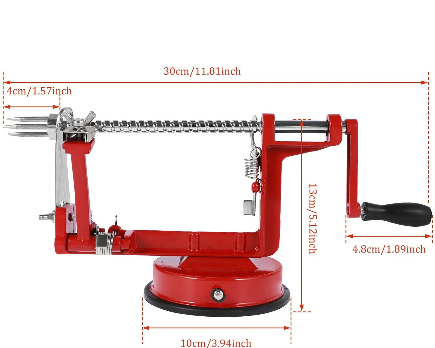 Dimension éplucheur à pommes à manivelle haut de gamme