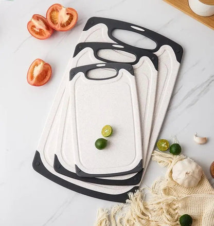 Planche à découper, bioplastique, ensemble de 3 blanches