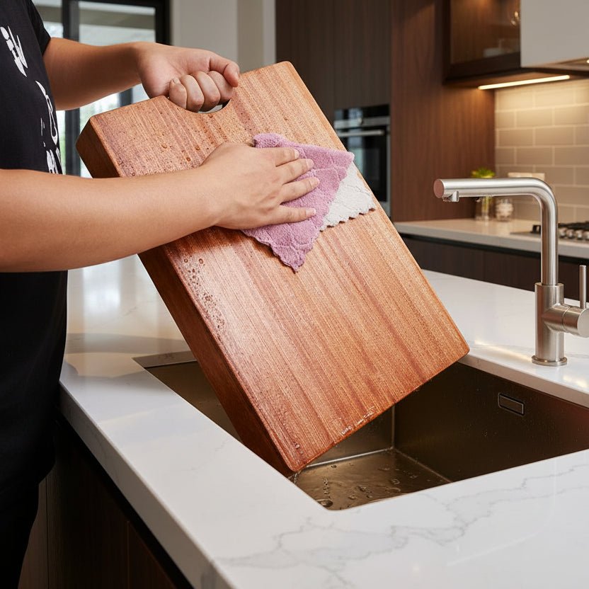 Femme lave planche en bois à découper ébène épaisse 3 cm