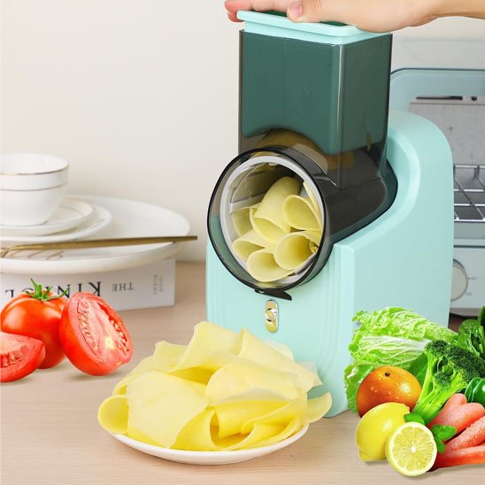 Coupe legumes electrique vertical tranche lamelles de courgette