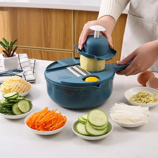 Casserole coupe légumes innovant 9 fonctions en 1