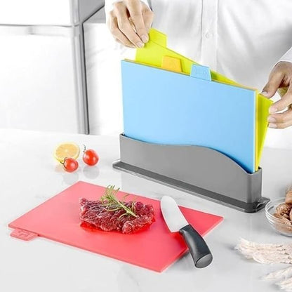 ensemble planche a découper avec bloc de rangement