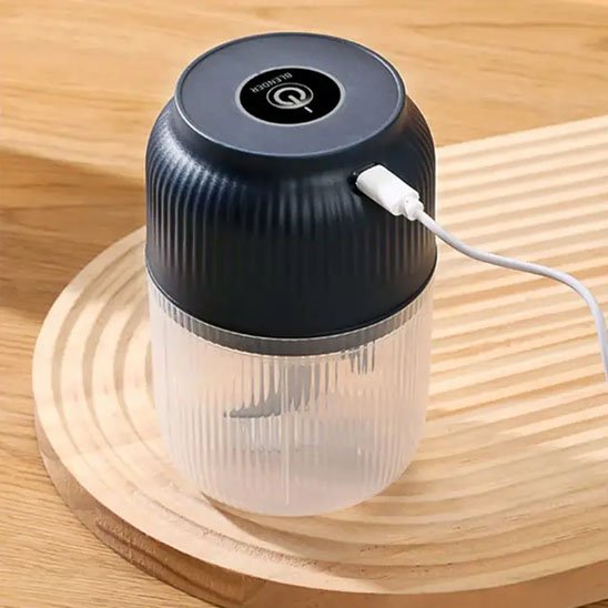 mini hachoir electrique bleu foncé rechargeable